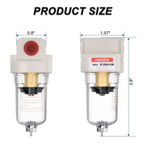 Size dimensions of airzoe AF2000-02 1/4 inch NPT air dryer for compressor
