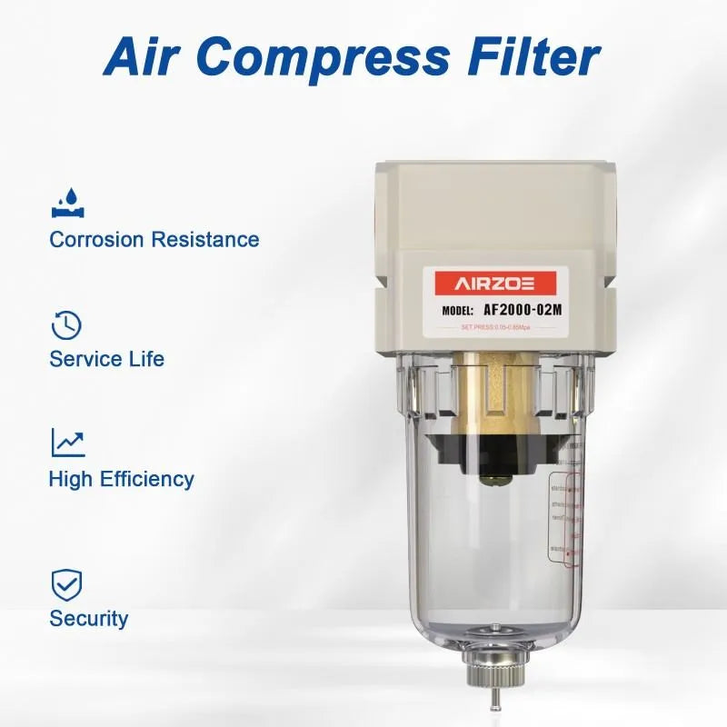airzoe AF2000-02 air compressor filter with corrosion resistance, long service life and high efficiency